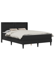 Struttura letto con materasso Nero 140 x 190 cm Similpelle 2