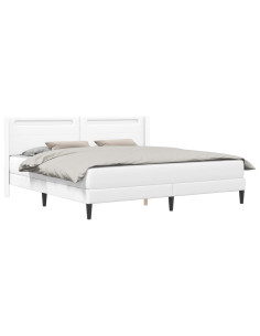 Struttura letto con materasso Bianco 200 x 200 cm Similpelle 2