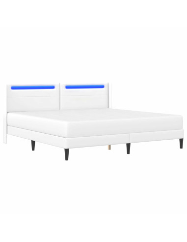 Struttura letto con materasso Bianco 200 x 200 cm Similpelle