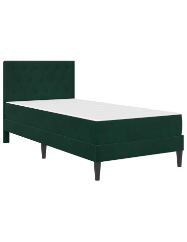 Struttura letto con materasso Verde Scuro 80 x 200 cm Velluto