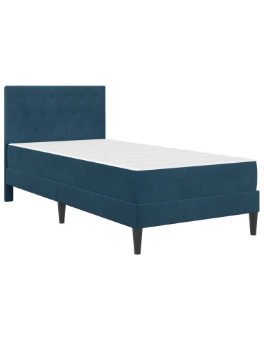 Struttura letto con materasso Blu 80 x 200 cm Velluto