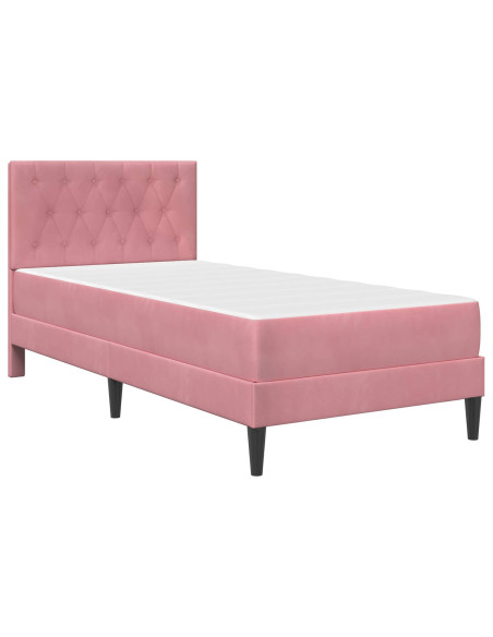 Struttura letto con materasso Rosa 90 x 190 cm Velluto