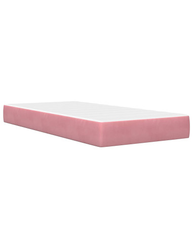 Struttura letto con materasso Rosa 90 x 190 cm Velluto