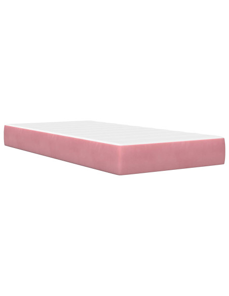 Struttura letto con materasso Rosa 90 x 190 cm Velluto