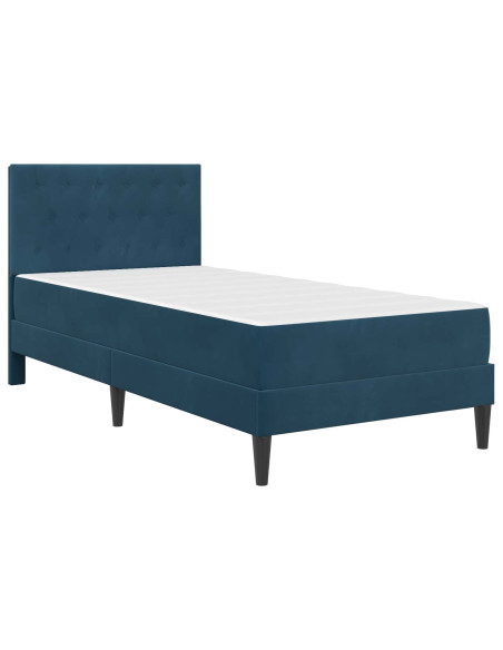 Struttura letto con materasso Blu 90 x 190 cm Velluto