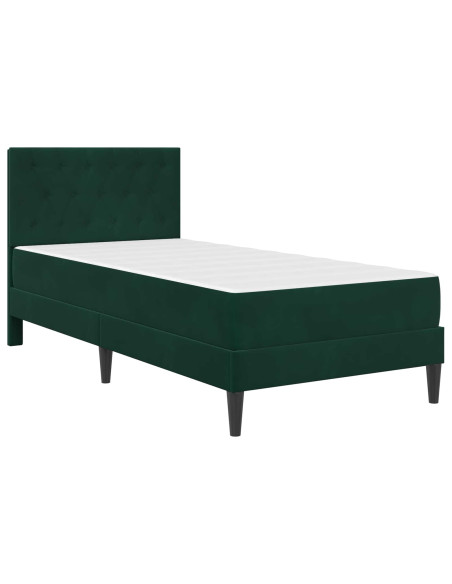 Struttura letto con materasso Verde Scuro 90 x 200 cm Velluto
