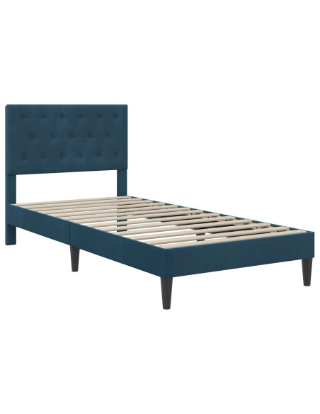 Struttura letto con materasso Blu 100 x 200 cm Velluto