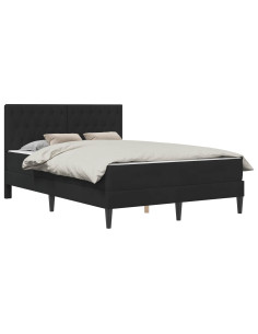 Struttura letto con materasso Nero 140 x 200 cm Velluto 2