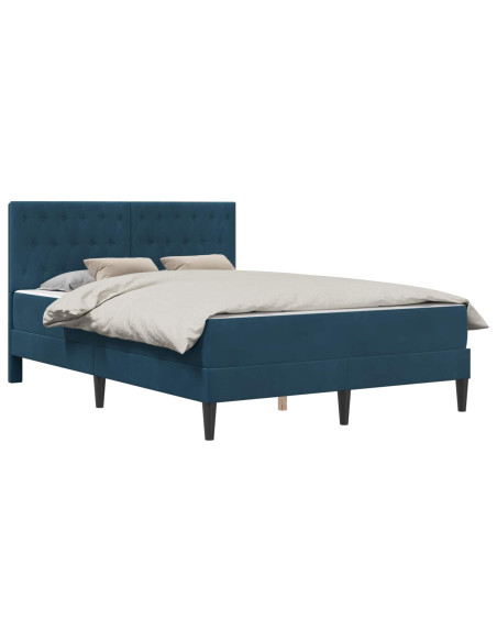 Struttura letto con materasso Blu 140 x 200 cm Velluto