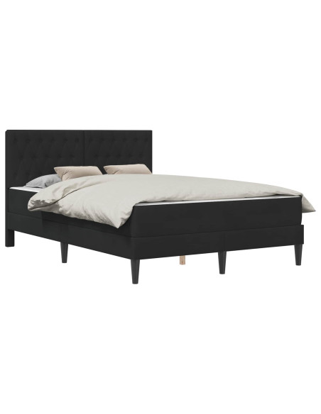 Struttura letto con materasso Nero 160 x 200 cm Velluto