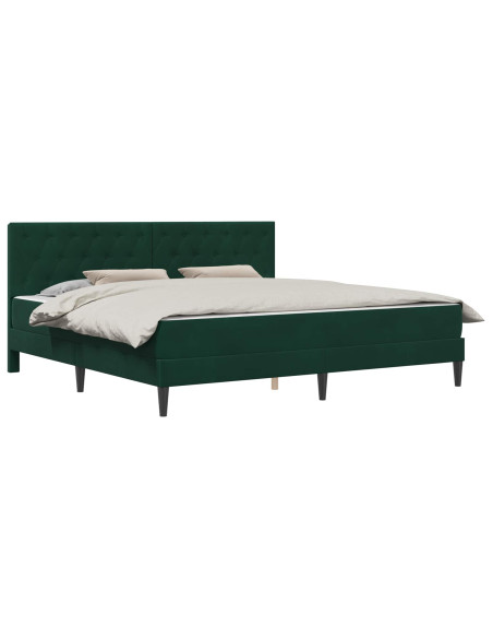 Struttura letto con materasso Verde Scuro 180 x 200 cm Velluto