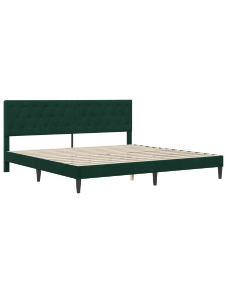 Struttura letto con materasso Verde Scuro 180 x 200 cm Velluto