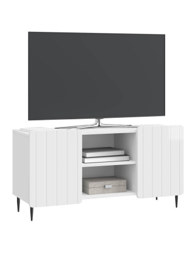 Mobile TV Bianco Lucido 102 x 34,5 x 52 cm Legno ingegnerizzato