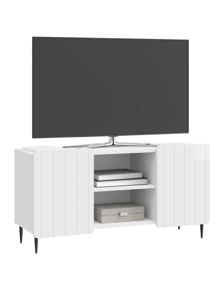 Mobile TV Bianco Lucido 102 x 34,5 x 52 cm Legno ingegnerizzato