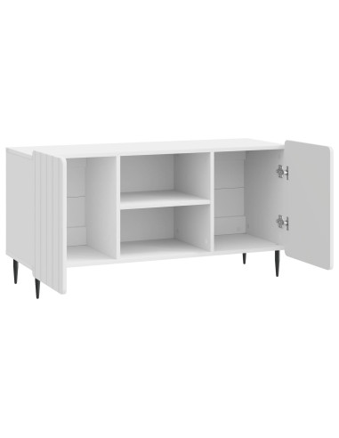 Mobile TV Bianco Lucido 102 x 34,5 x 52 cm Legno ingegnerizzato