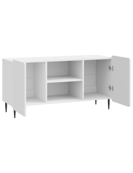 Mobile TV Bianco Lucido 102 x 34,5 x 52 cm Legno ingegnerizzato