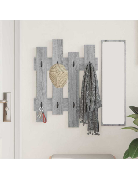 Appendiabiti a muro Grigio Sonoma 60 x 3 x 82 cm