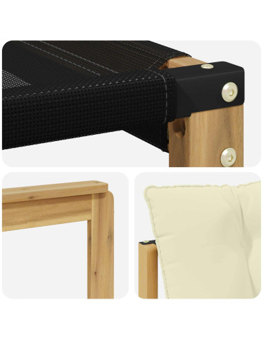 Set di divani da esterno con cuscino 3 pcs Bianco e Crema