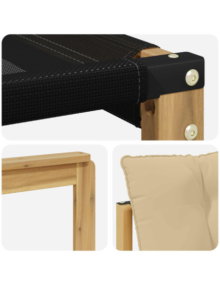 Set di divani da esterno con cuscino 3 pcs Bianco e Beige