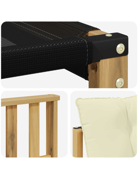Set di divani da esterno con cuscino 3 pcs Bianco e Crema