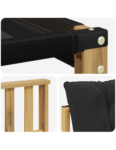 Set di divani da esterno con cuscino 3 pcs Bianco e Nero