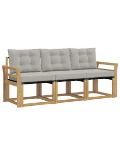 Set di divani da esterno 3 pcs Bianco e Grigio Chiaro 2