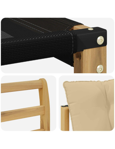 Set di divani da esterno con cuscino 3 pcs Bianco e Beige