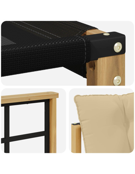 Set di divani da esterno con cuscino 3 pcs Bianco e Beige