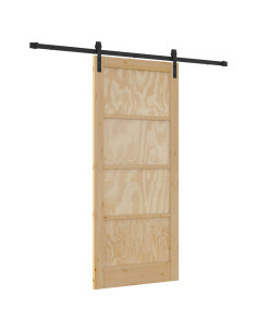 Porta scorrevole Naturale e Nero 86 x 198,5 cm 2