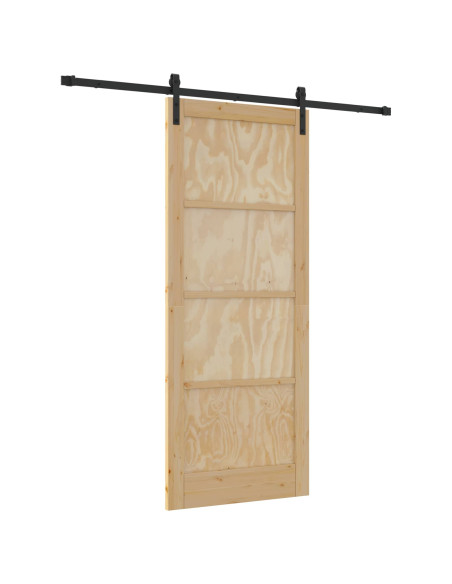 Porta scorrevole Naturale e Nero 86 x 211 cm