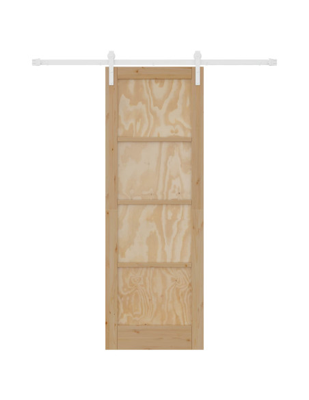 Porta scorrevole Naturale e Bianco 73,5 x 211 cm