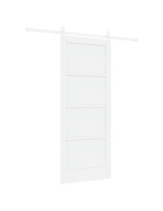 Porta scorrevole Bianco 83 x 202 cm Legno Massello di Pino 2