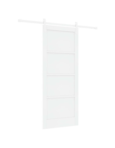 Porta scorrevole Bianco 83 x 202 cm Legno Massello di Pino