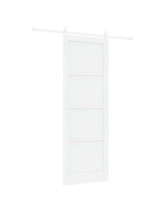Porta scorrevole Bianco 83 x 232 cm Legno Massello di Pino 2