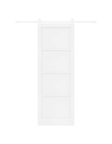 Porta scorrevole Bianco 83 x 232 cm Legno Massello di Pino