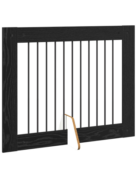 Cancello per cani con supporti 2 pcs Rovere Nero 100 x 80 cm