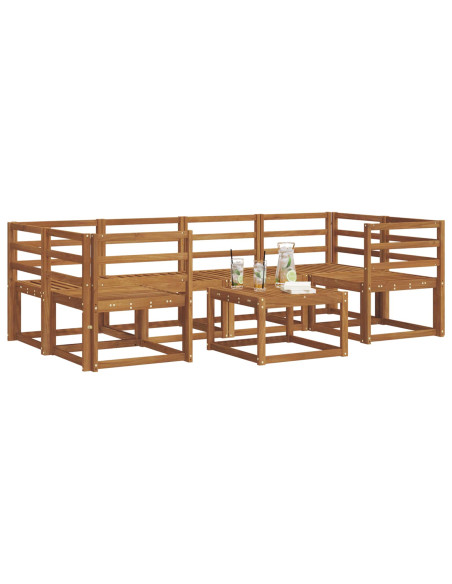 Set di divani da esterno 7 pcs Naturale