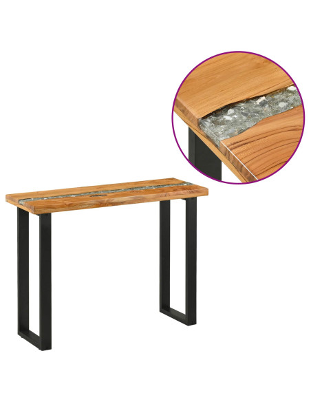 Tavolo consolle Marrone 100 x 35 x 75 cm Legno di teak solido