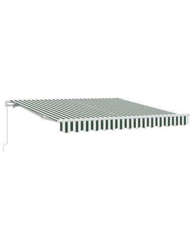 Tenda Retrattile Verde e Bianco 350 x 250 cm