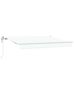 Tenda Retrattile Bianco 300 x 200 cm Tessuto 2