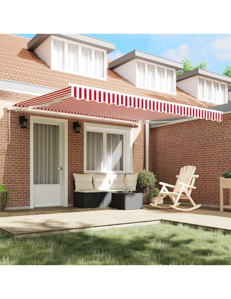 Tenda Retrattile Rosso e Bianco 400 × 350 cm