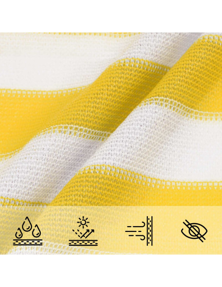 Telo Ombra Giallo e Bianco 6 x 8 m HDPE