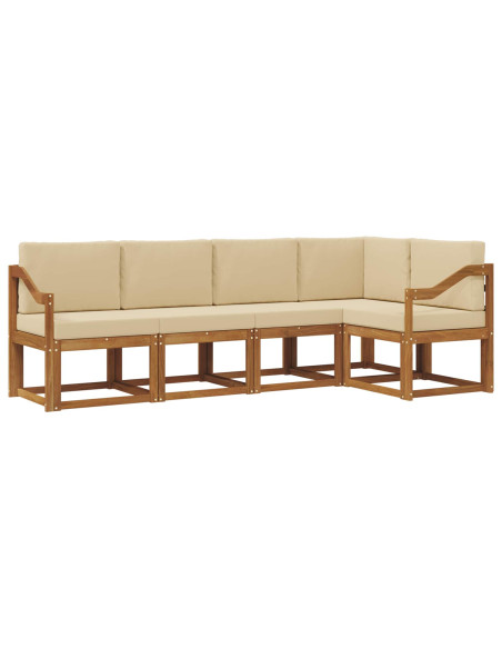 Set di divani con cuscino 5 pcs Naturale e Beige