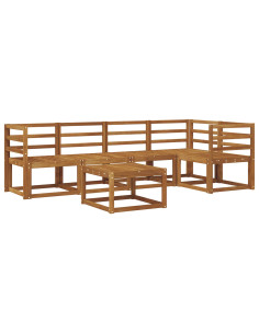Set di divani 6 pcs Naturale Legno di Acacia Massello 2