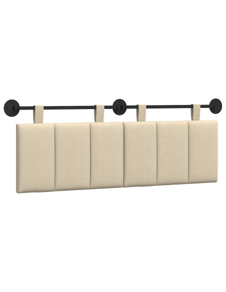 Testata appesa Montaggio a parete Crema 150 x 55 x 5 cm Tessuto