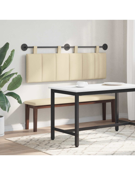 Testata appesa Montaggio a parete Crema 150 x 55 x 5 cm Tessuto