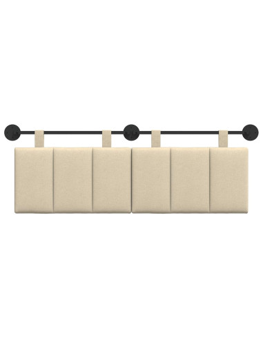 Testata appesa Montaggio a parete Crema 150 x 55 x 5 cm Tessuto