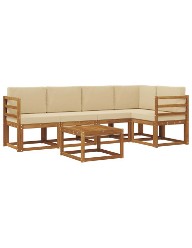 Set di divani con cuscino 6 pcs Naturale e Beige