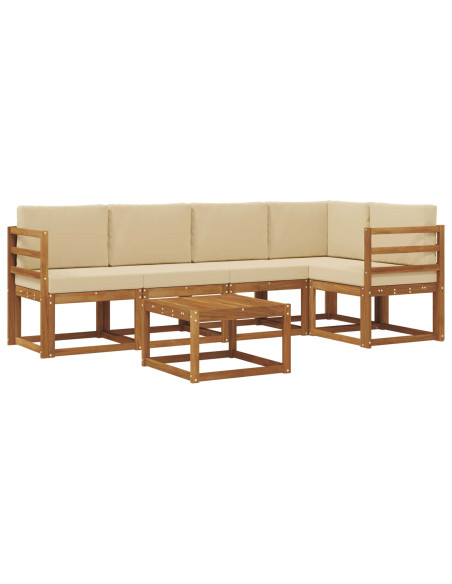 Set di divani con cuscino 6 pcs Naturale e Beige