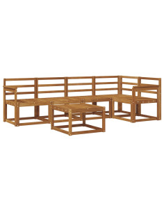 Set di divani 6 pcs Naturale Legno di Acacia Massello 2